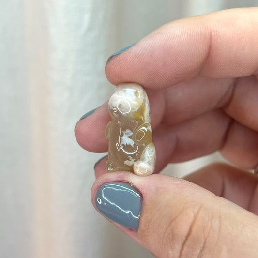 Flower Agate Mini Dino Carvings