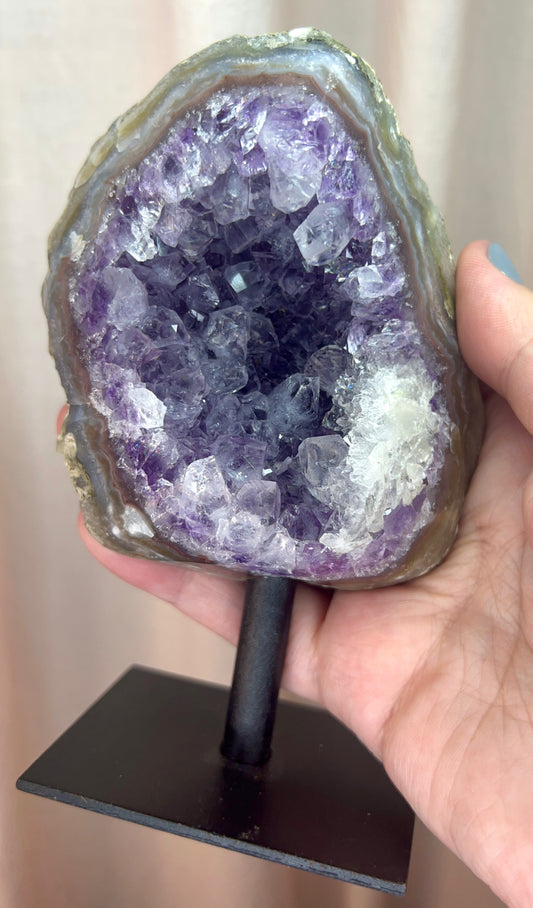 547g Amethyst Cluster on Stand