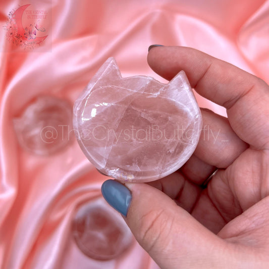 Mini Cat Rose Quartz Bowls