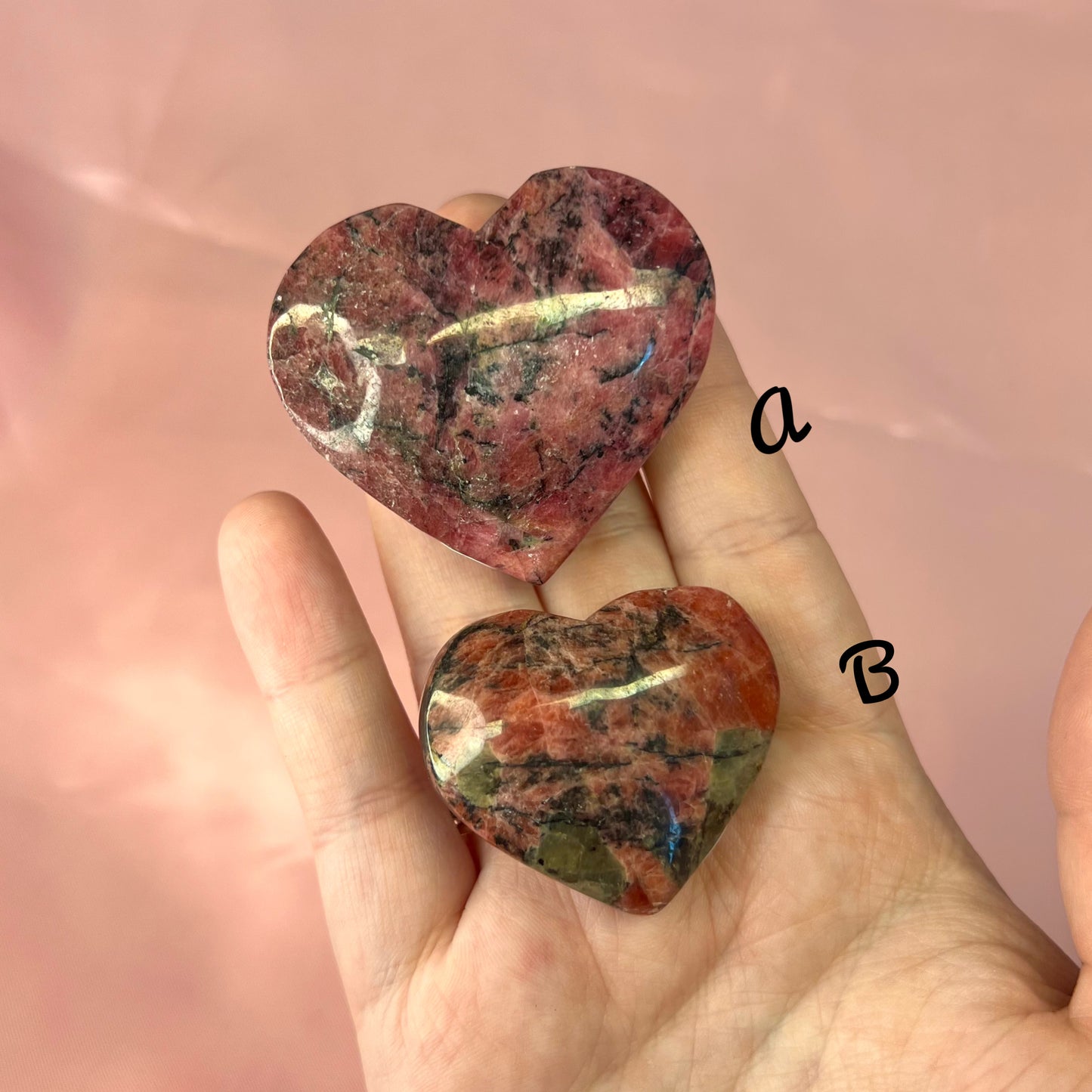 Rhodonite Hearts