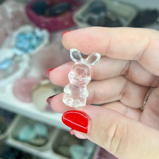 Clear Quartz Piglet Carving