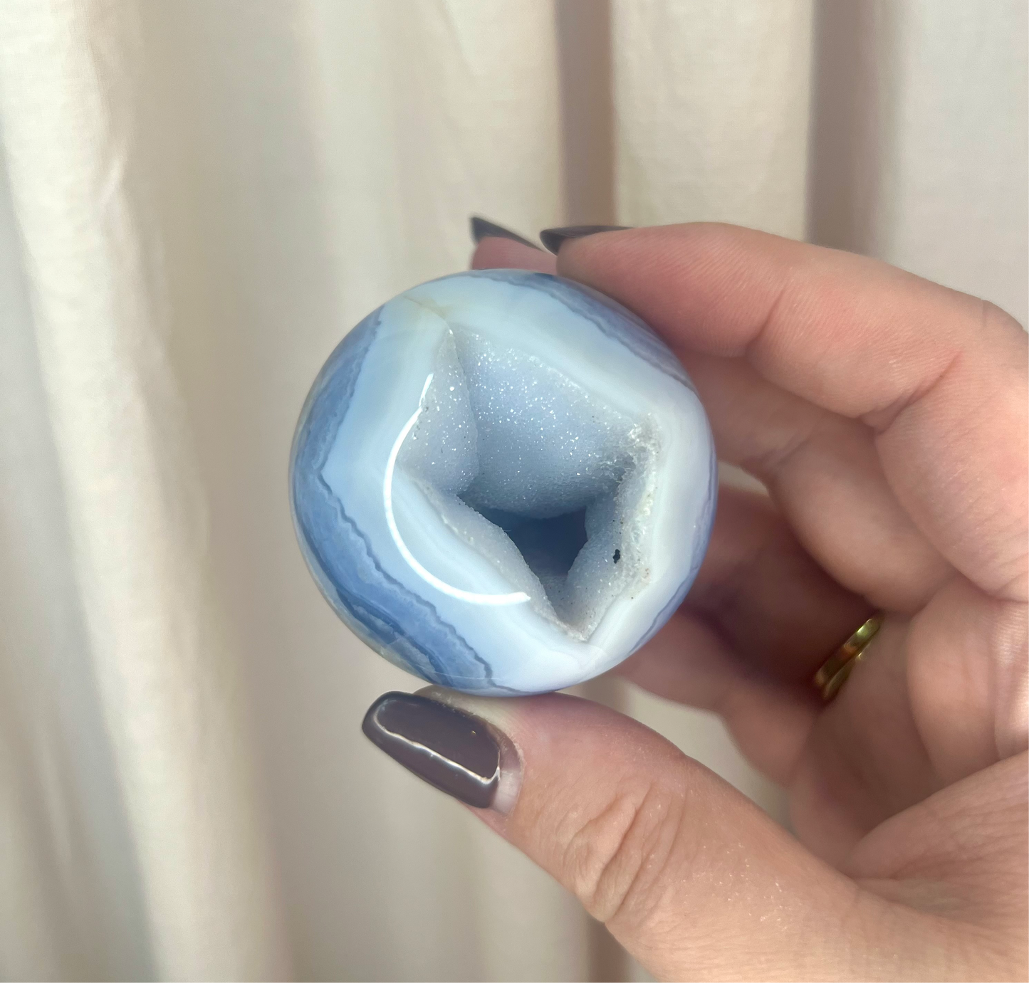 158g Druzy Blue Lace Agate Sphere