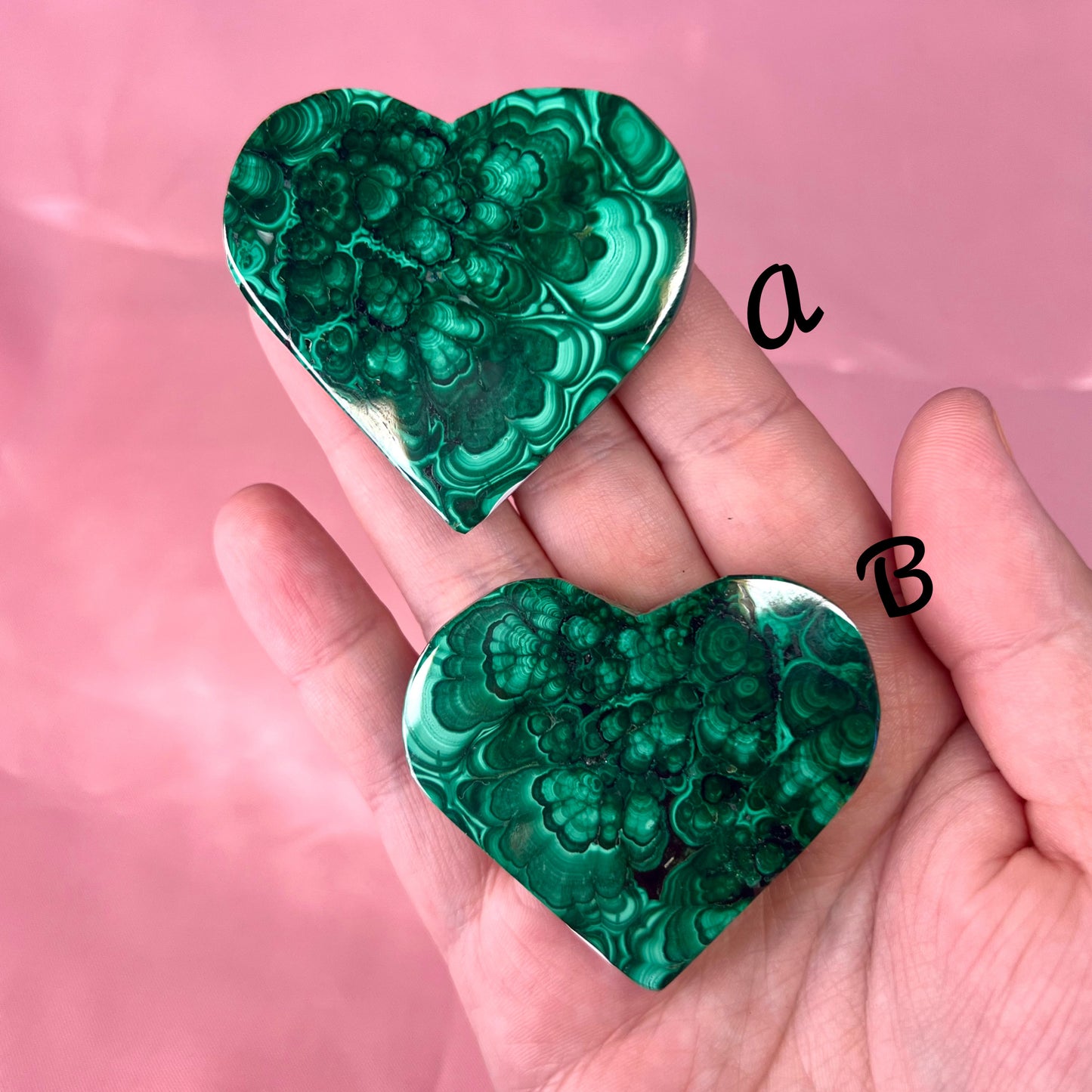 Malachite Hearts (Look at the patterns in these!!!)