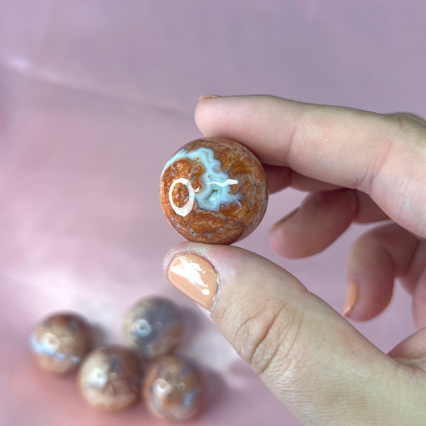 Pink Petal Agate Spheres